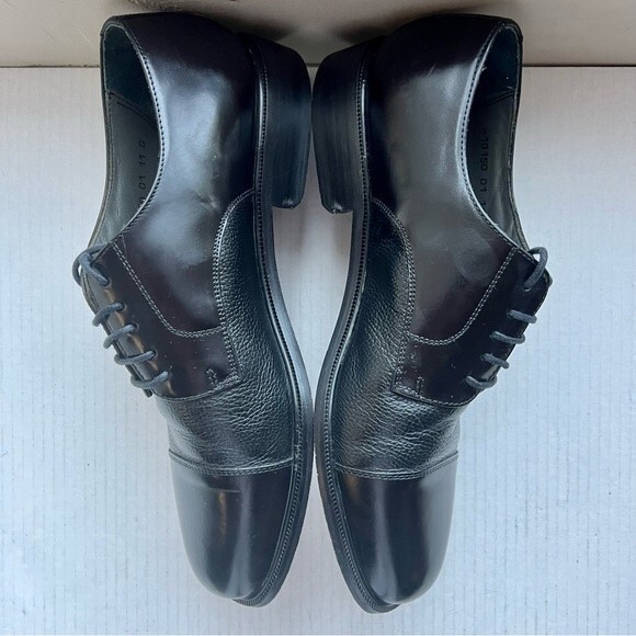 Florsheim Black Leather Cap Toe Lace Up Oxford Shoes Men 11 D Dress Work Classic - Picture 5 of 15